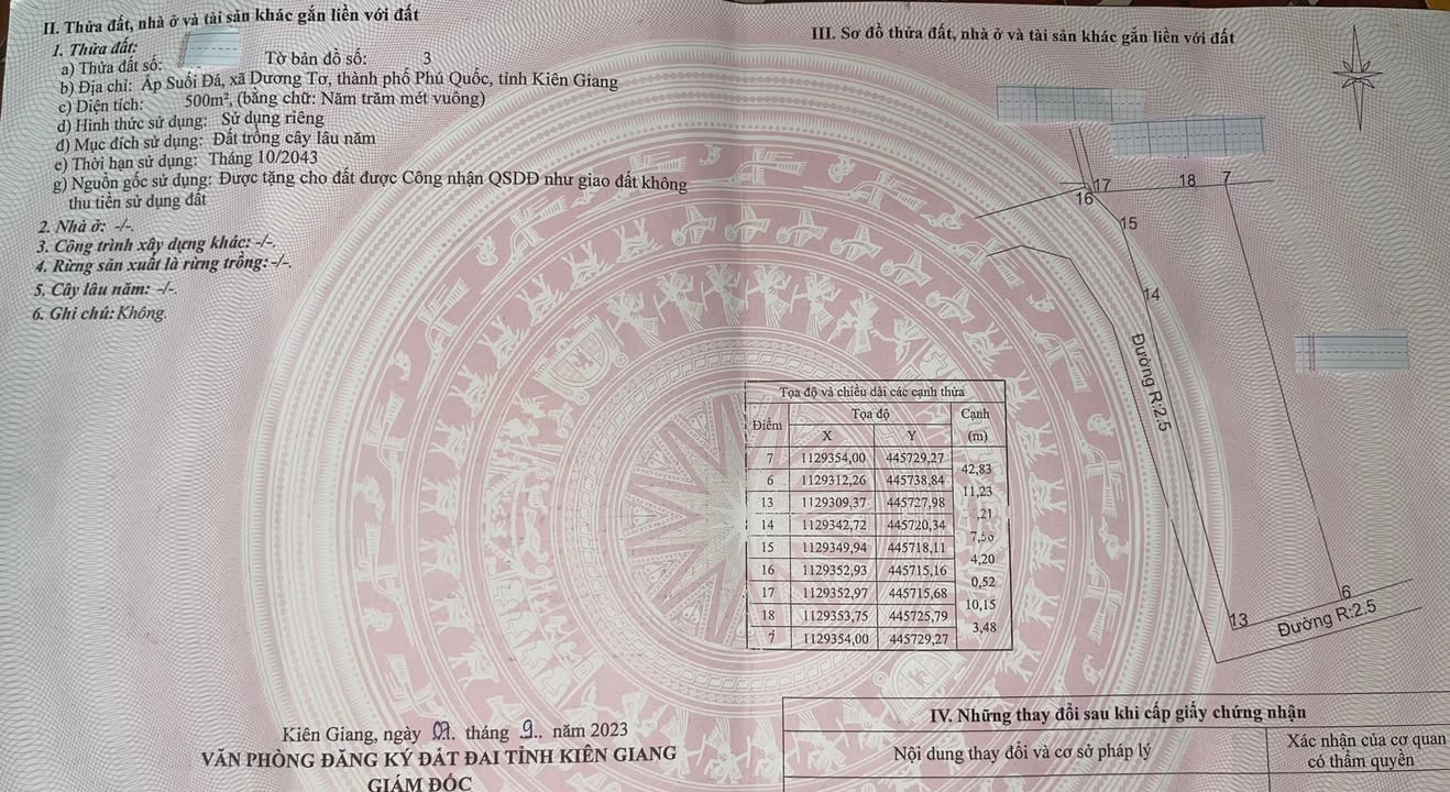 Đất Dương Tơ Phú Quốc 500m² 3.5 tỷ Pháp lý rõ ràng