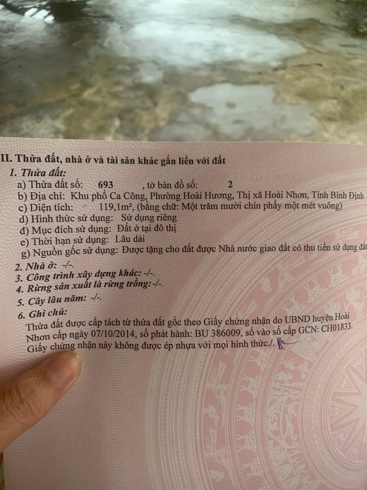 Đất nền Hoài Nhơn 119m² - Tiềm năng tăng giá vượt trội