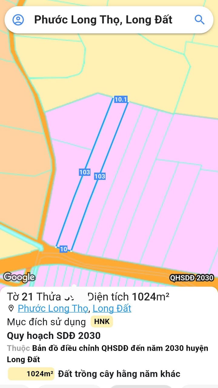 Đất Phước Long Thọ, Bà Rịa - Vũng Tàu: 11024m² Sổ Hồng Sẵn Sàng, Giá 900 Triệu