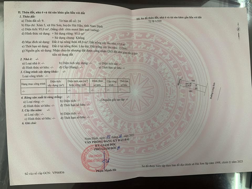 Nhà Mặt Đường Long Sơn, Hải Hậu - 95m² Hướng Đông, Giá 2.2 Tỷ