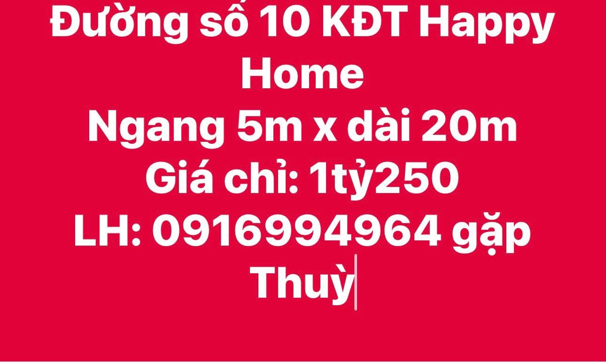 Đất nền Happy Home Cà Mau 100m² 1,2 tỷ - Sổ hồng rõ ràng