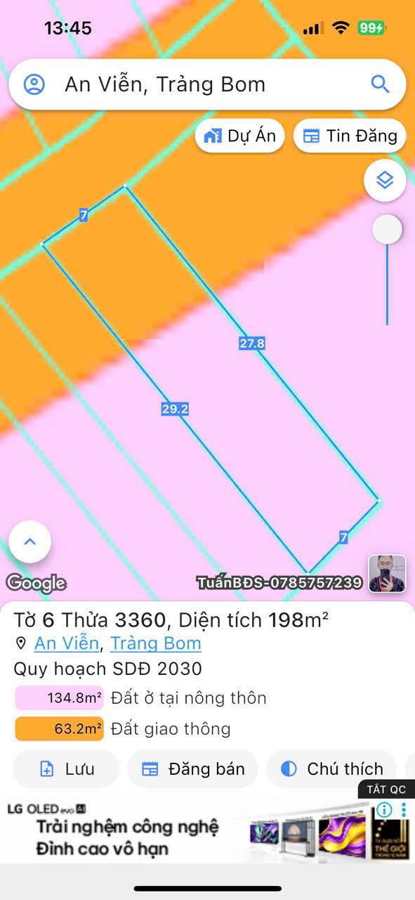 Đất Nền Sổ Đỏ Thổ Cư 203m² Ấp 3 An Viễn, Long Thành - Giá 1.3 Tỷ