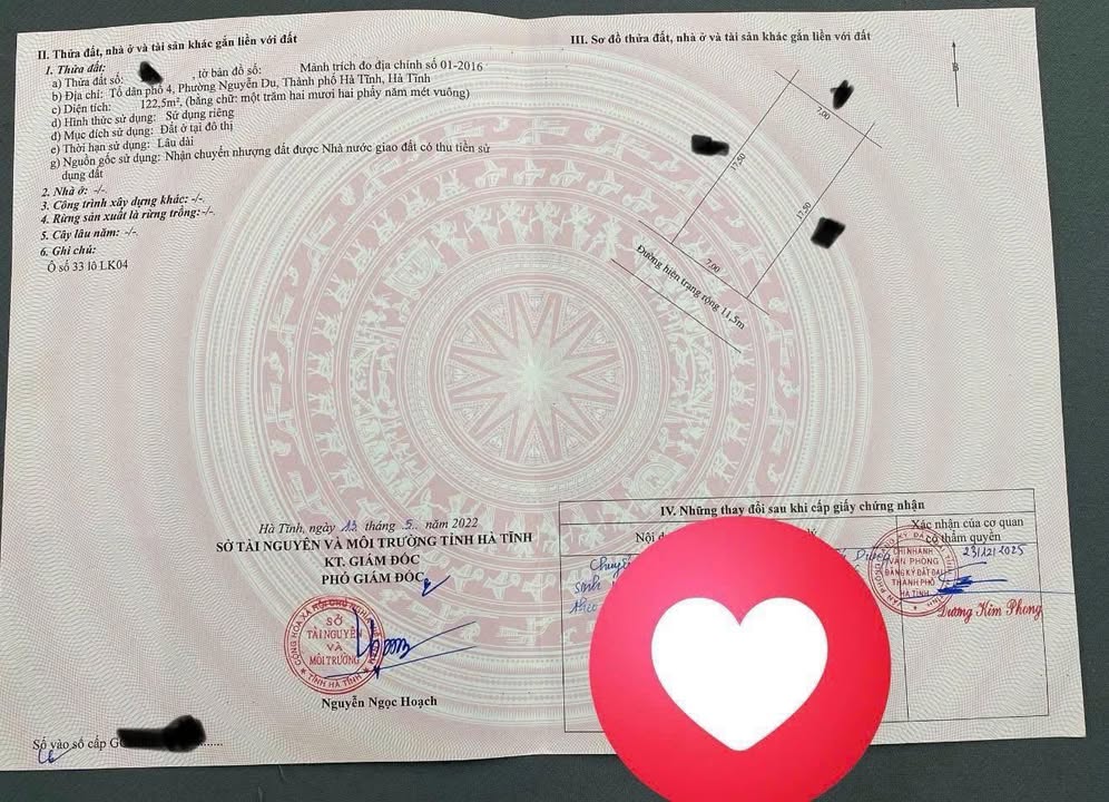 Đất Nền Khu HUD Thạch Hưng Hà Tĩnh 122.5m² - Sổ Đỏ Chính Chủ!