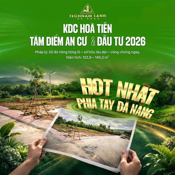 Đất nền Hòa Tiến, Đà Nẵng 122.8m² - Tiềm năng tăng giá vượt trội!