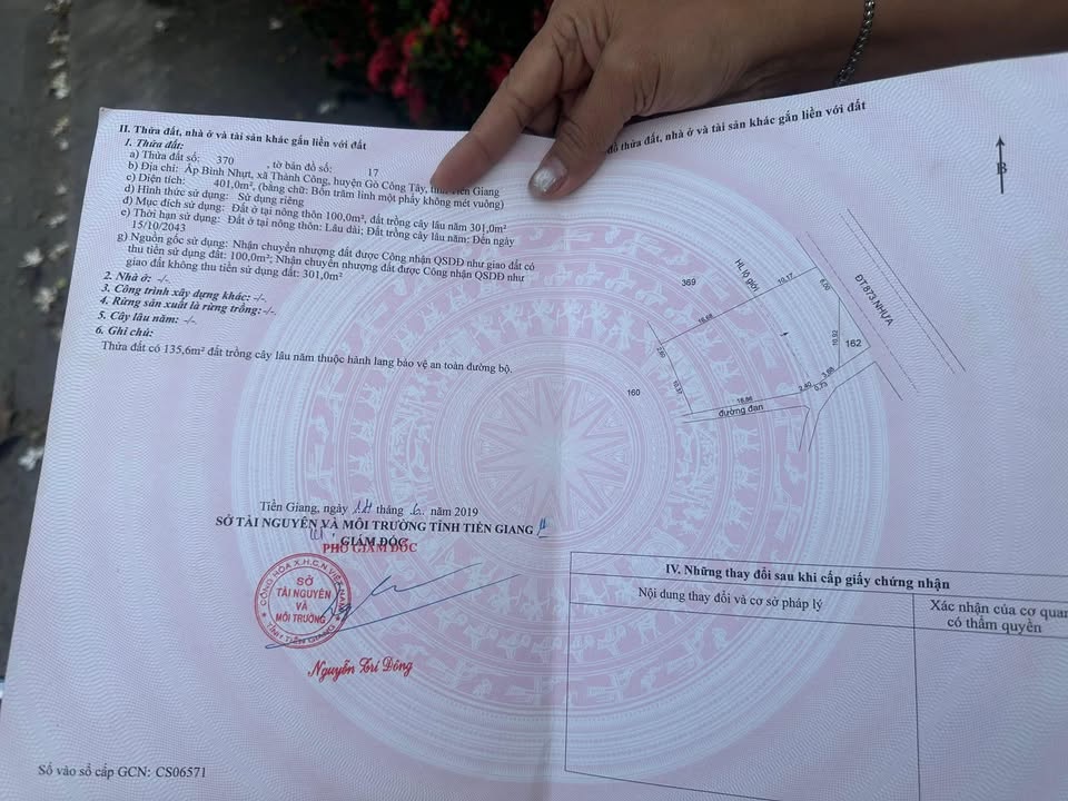 Bán đất mặt tiền đường 873 Gò Công 300m² - Sổ đỏ chính chủ giá tốt