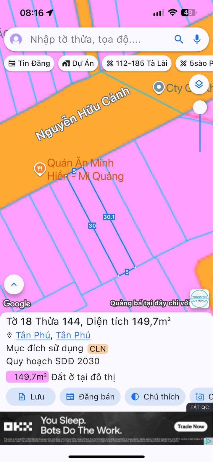 Đất nền mặt tiền Nguyễn Hữu Cảnh, Định Quán 145m² - Tiềm năng tăng giá vượt trội!