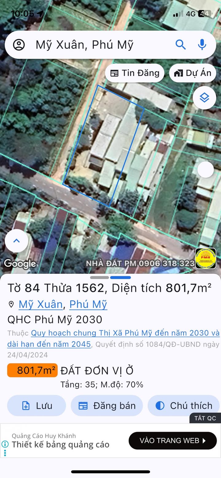 Bán Đất 2 Mặt Tiền Mỹ Xuân Phú Mỹ 800m² Giá 5.5 Tỷ - Vị Trí Đắc Địa
