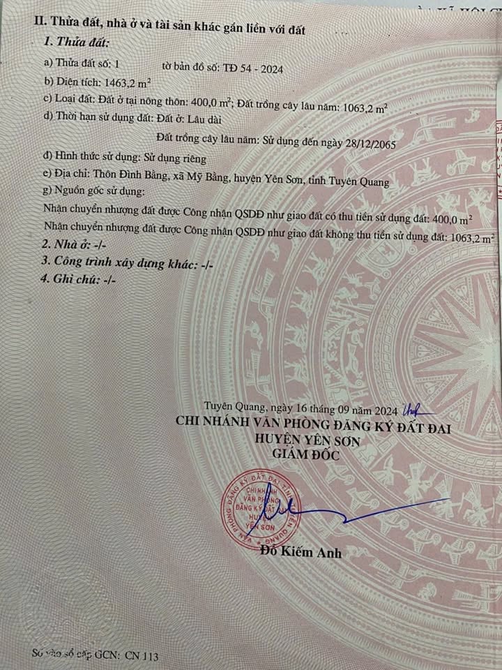 Đất nền Phường Mỹ Lâm, TP Tuyên Quang 1400m² - Sổ đỏ chính chủ, bán gấp!