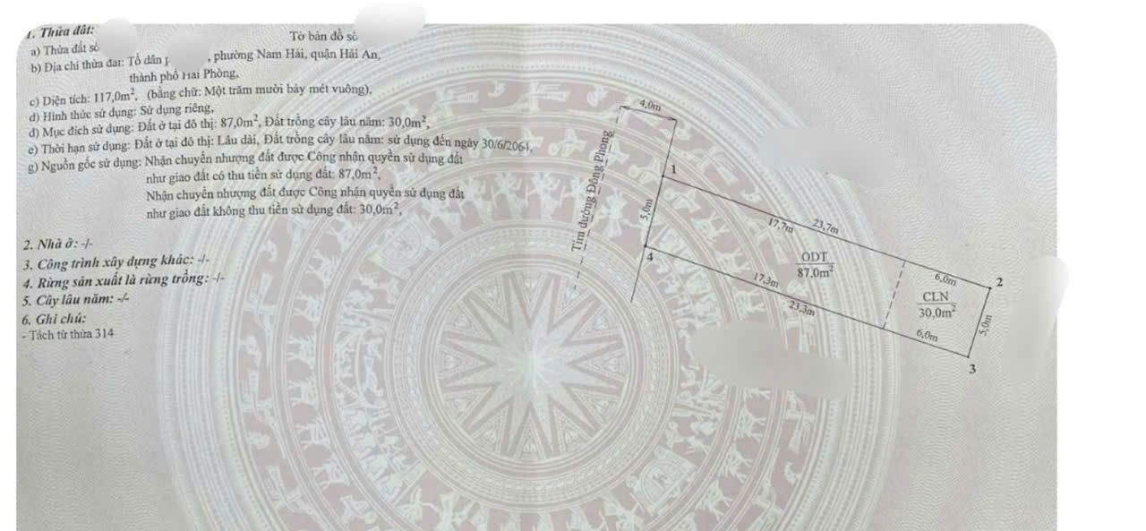 Bán Gấp Đất Tặng Nhà 2 Tầng Mặt Tiền Đông Phong, Hải An - 87m², 5 Tỷ