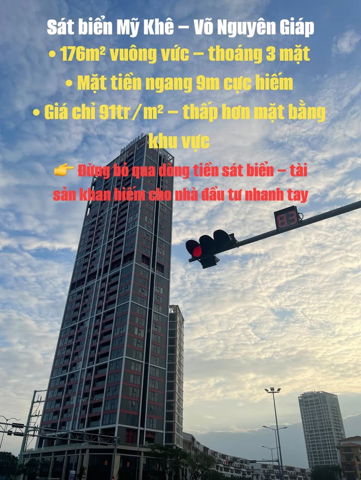 Đất nền 176m² sát biển Mỹ Khê, Võ Nguyên Giáp - 16.016 tỷ