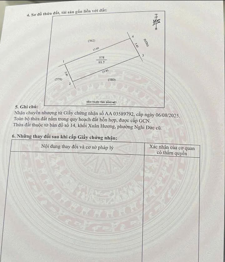 Bán Đất Nền 95m² Lối Hai Đường 72m, TP Vinh - Sẵn Sàng Đầu Tư