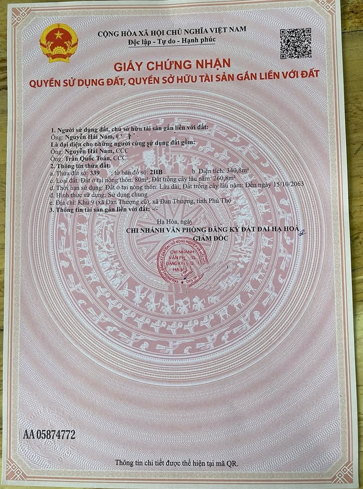 Đất nền Đan Thượng Hạ Hoà 10x35 300 triệu - Sổ đỏ chính chủ