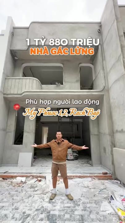 Nhà Gác Lửng Mỹ Phước 100m² - Sổ Hồng Sẵn, Giá Chỉ 1.88 Tỷ