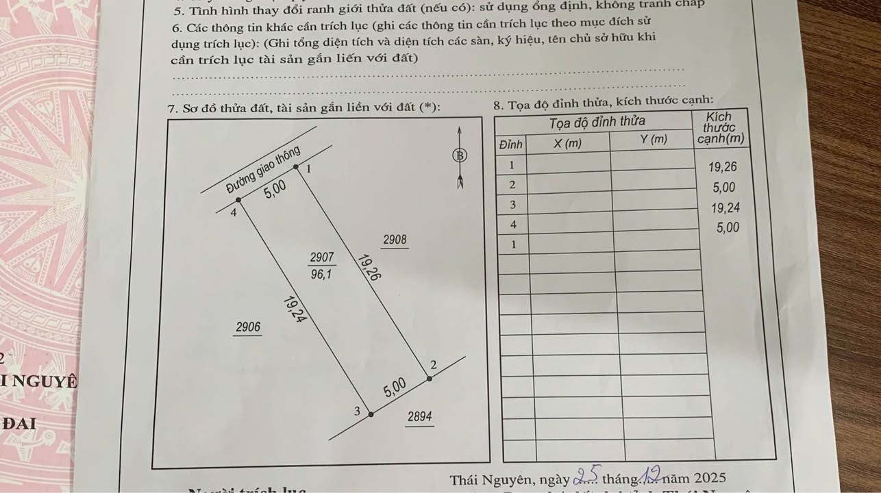 Đất Thái Nguyên Quang Trung 96m² giá 1.736 tỷ - Sổ đỏ chính chủ