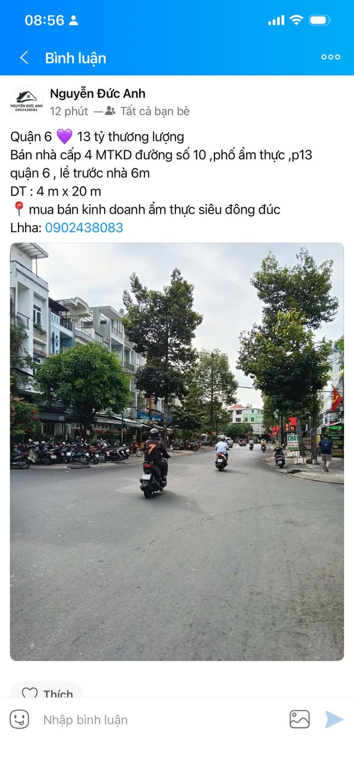 Nhà Mặt Tiền Kinh Doanh Đường Số 10, P13, Quận 6 - 80m² - 13 Tỷ