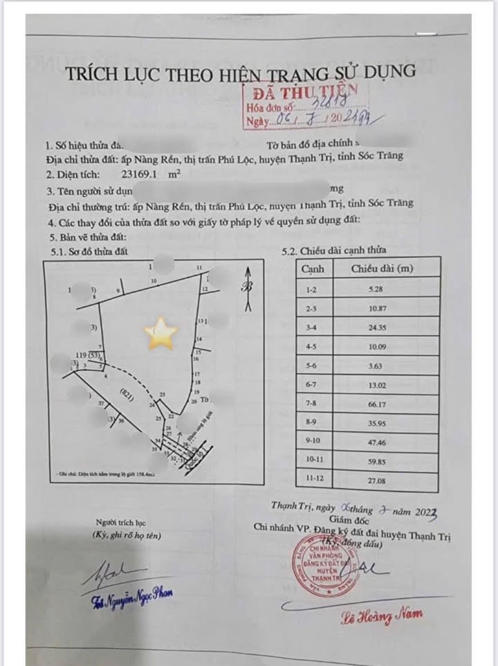 Đất Vườn Sóc Trăng 23.169m² Mặt Tiền QL1A - Giá Tốt