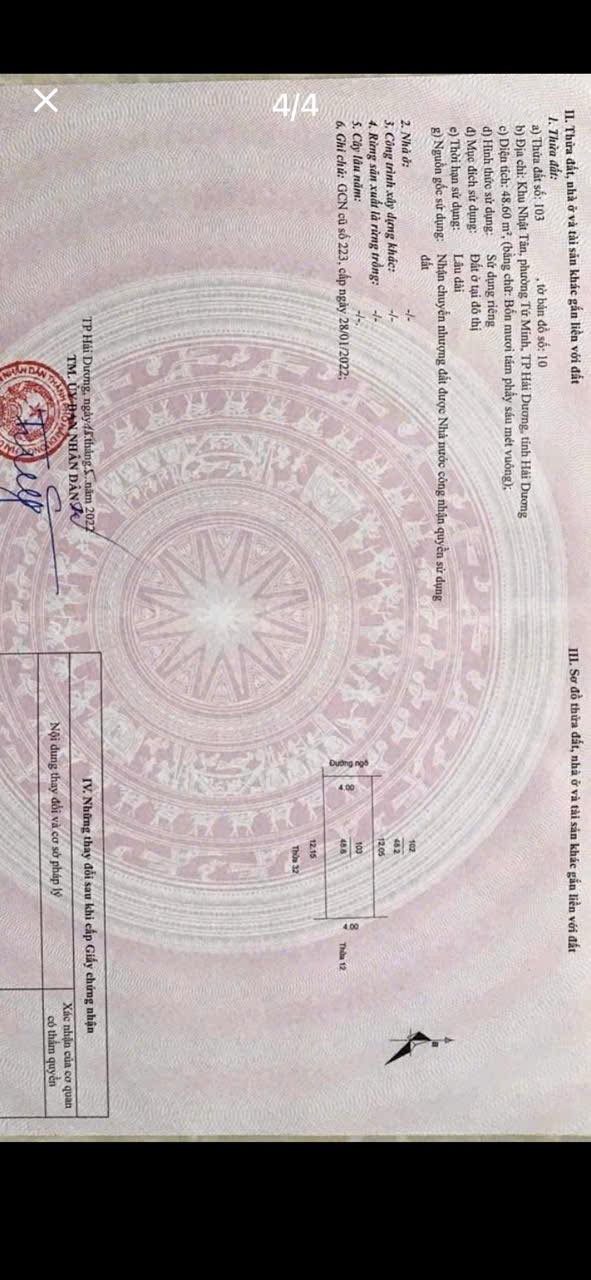 Bán Đất Nền Nhật Tân, TP. Hải Dương 48.6m² - Ngõ Ô Tô, Sát KCN Đại An