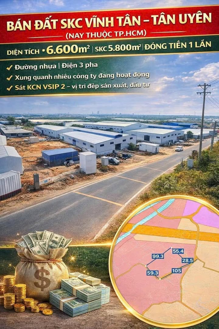 Đất nền Vĩnh Tân, Tân Uyên 6600m² - Tiềm năng tăng giá vượt trội!