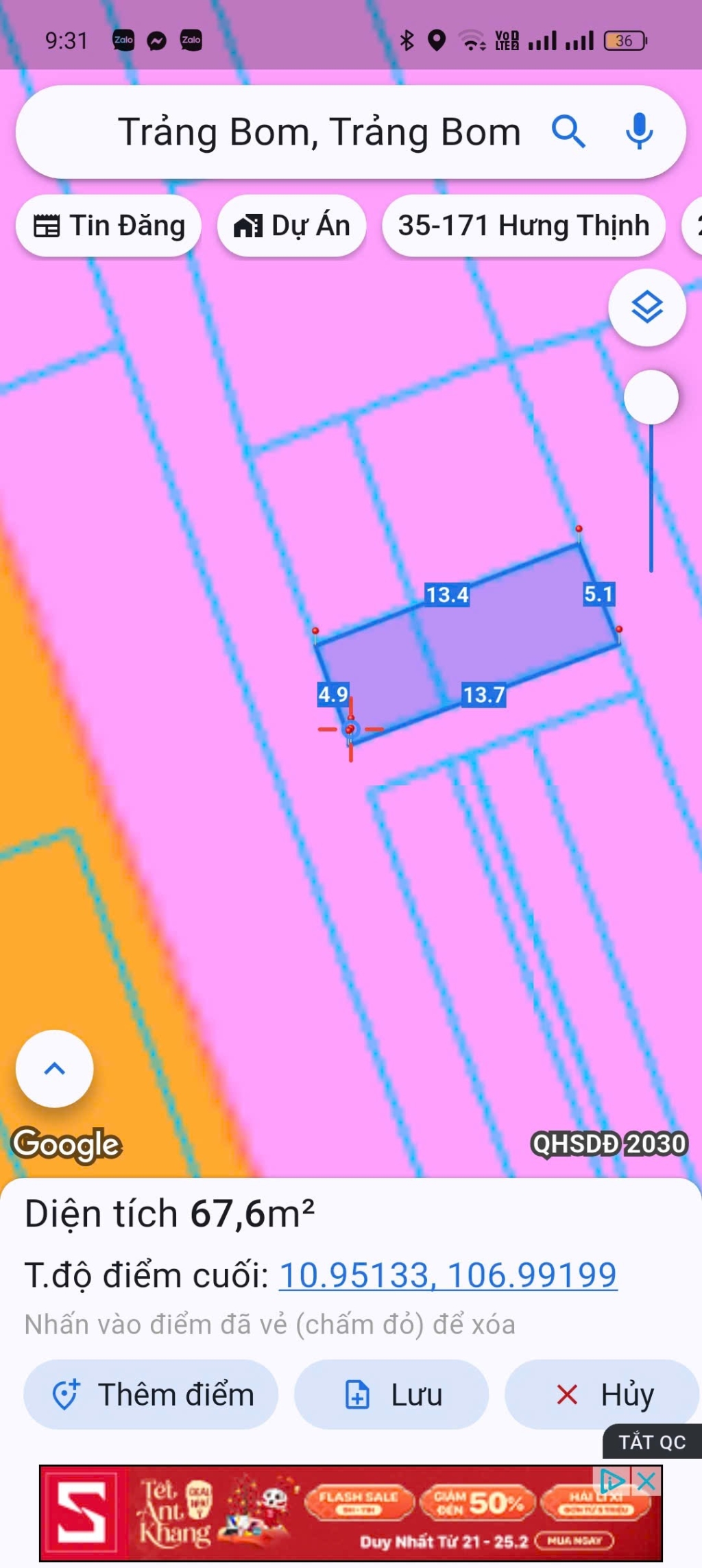 Đất Trảng Bom 68m² 2 Mặt Tiền - Giá Tốt Sập Hầm Chốt Ngay!