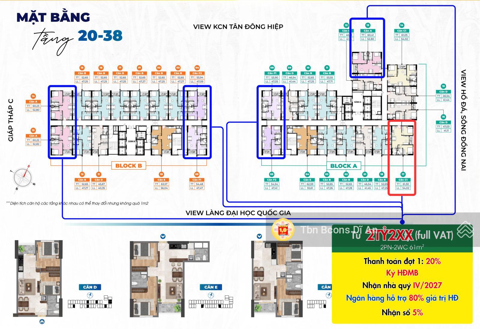 Căn hộ Bcons Solary Dĩ An 63m² giá 2.3 tỷ - Căn góc view đẹp!