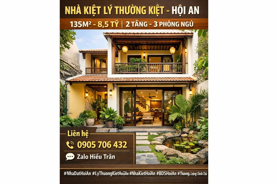 Nhà Kiệt Lý Thường Kiệt Hội An 135m² - Ô tô vào tận nhà!