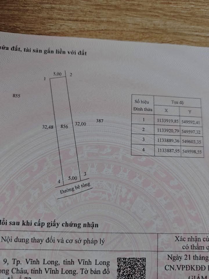 Đất thổ cư Long Châu, Vĩnh Long 160m² - Sổ hồng sẵn, gần Võ Văn Kiệt