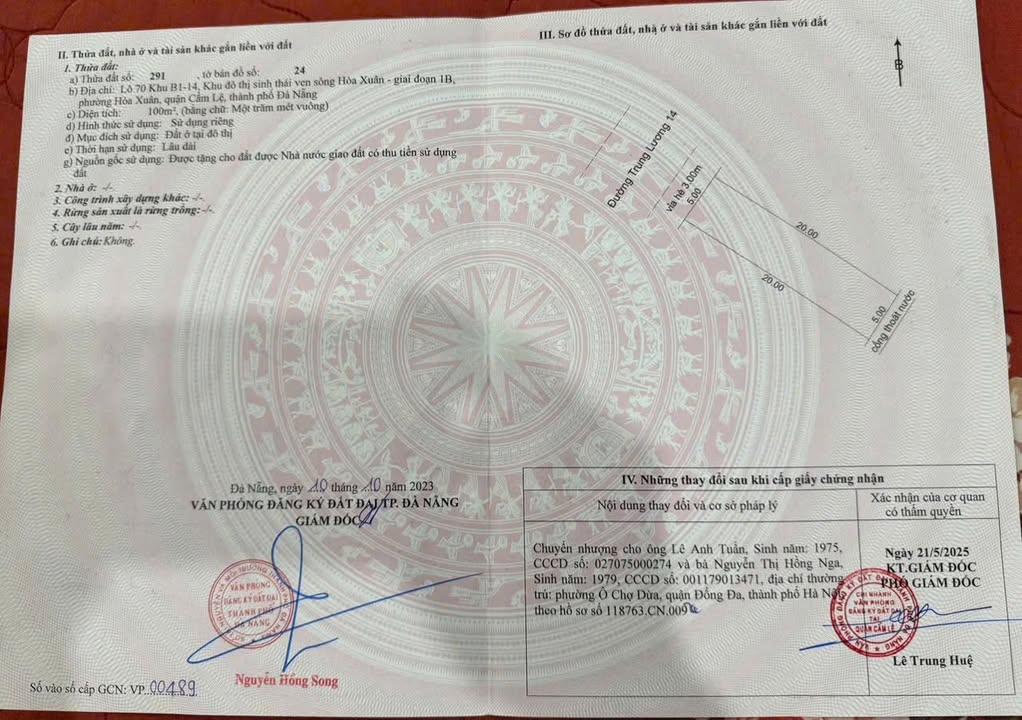 Bán Đất Nền Hòa Xuân 100m² (Ngang 5m) - Trung Lương 14, Cẩm Lệ | Giá 7.15 Tỷ