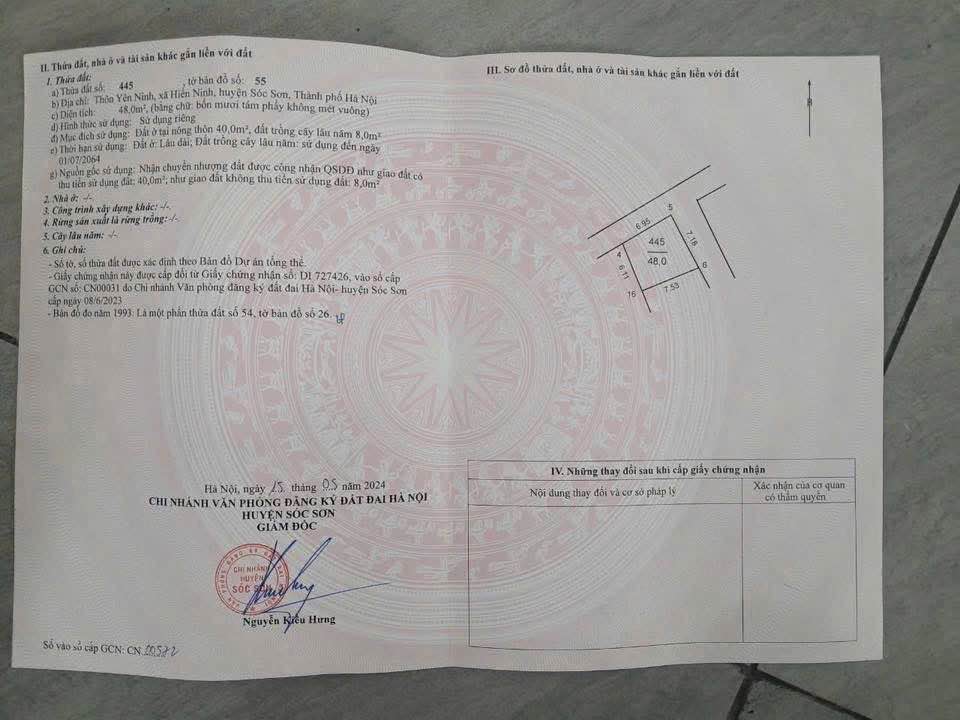 Đất Sóc Sơn 48m² Lô Góc Full Thổ Cư - Hơn 1 Tỷ Đầu Tư Sinh Lời