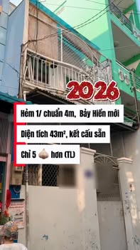 Bán nhà Phường 12 Tân Bình 43m² hơn 5 tỷ - Chính chủ bán hẻm ô tô!