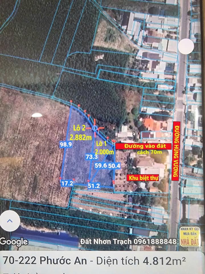 Bán Đất Nhơn Trạch Đường Hùng Vương 4882m² - Sổ Đỏ Rõ Ràng, Giá Đầu Tư