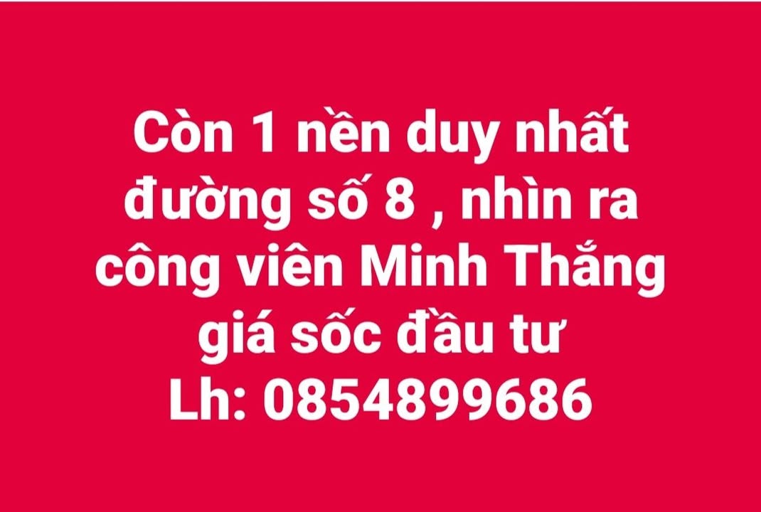 Đất nền Đường Số 8 Cà Mau 100m² - Sổ đỏ chính chủ