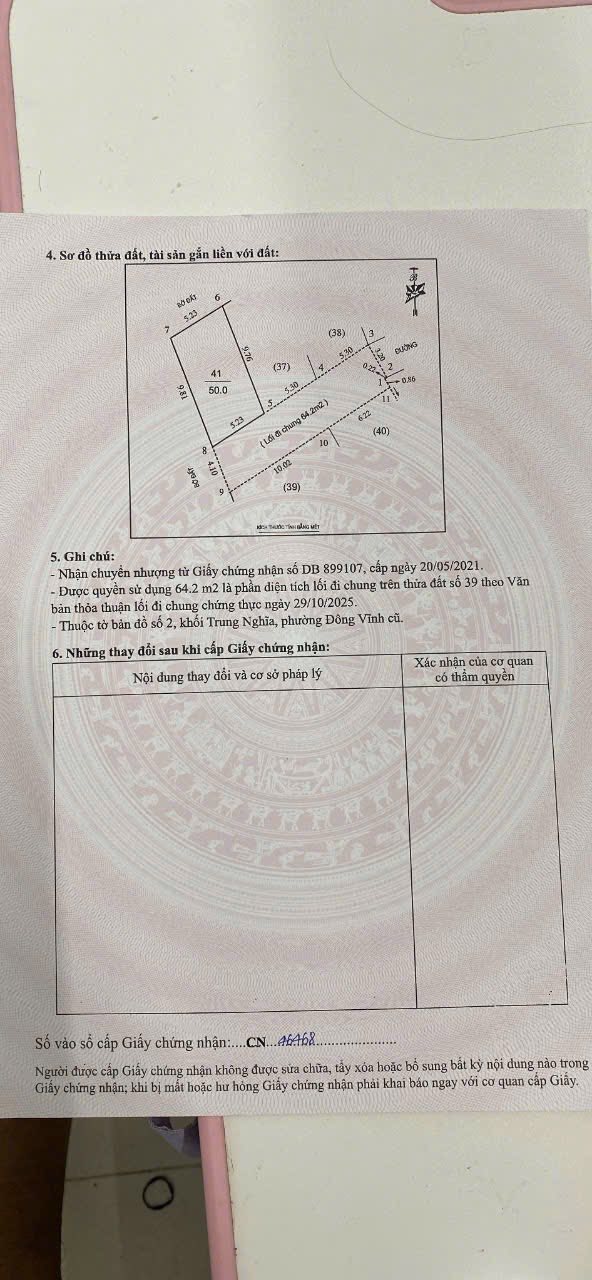 Đất nền Ngõ Trần Bình Trọng TP Vinh 2.19 tỷ - Sổ đỏ chính chủ!