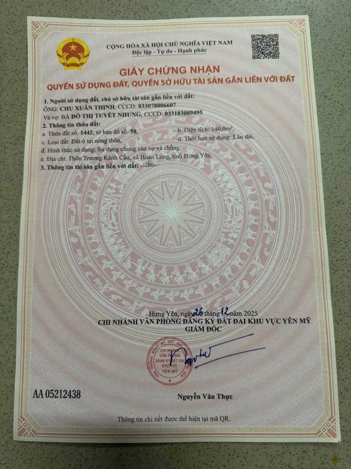 Đất nền Yên Mỹ Hưng Yên 140m² 7 tỷ - Lô góc vị trí đắc địa!