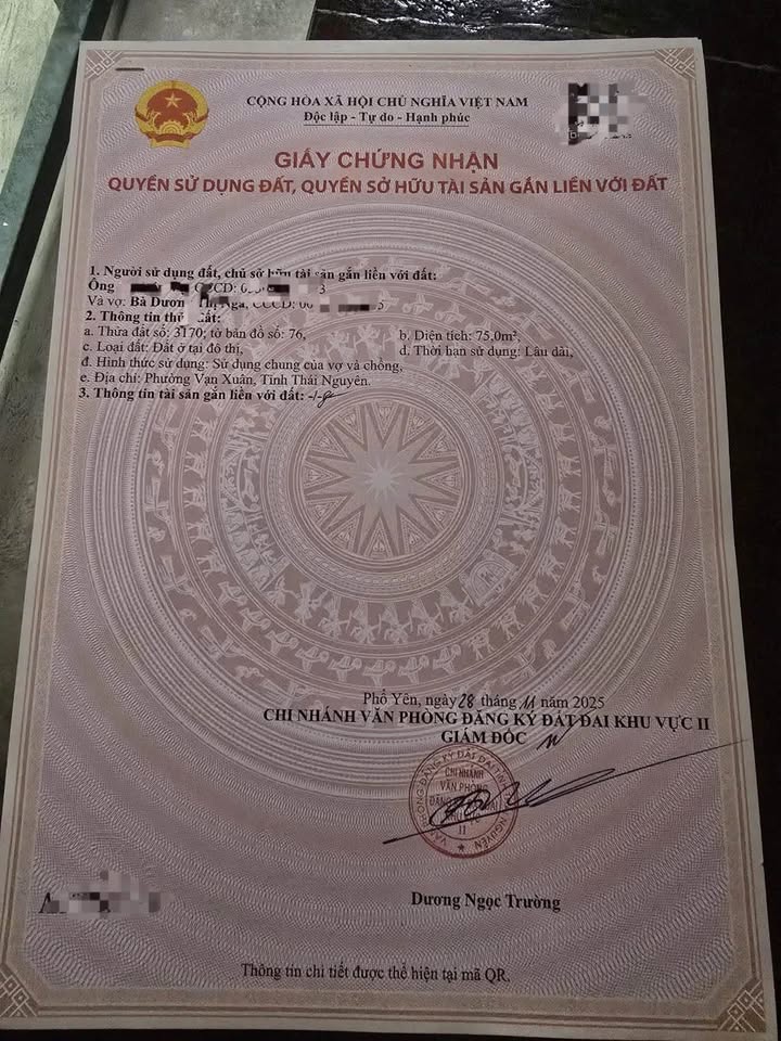 Đất thổ cư 75m² Phổ Yên, Thái Nguyên - Sổ sẵn, giá tốt