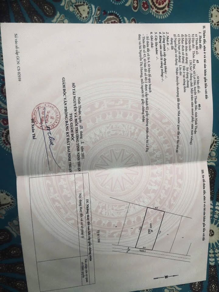 Đất thổ cư Lợi Hải Thuận Bắc 150m² giá 650 triệu - Sổ đỏ chính chủ