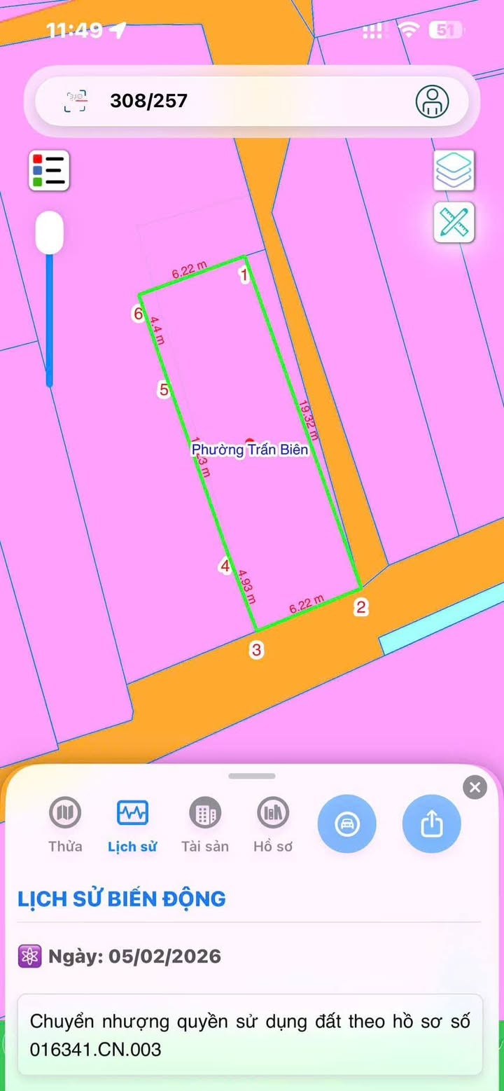 Đất nền sổ hồng 121m² mặt tiền đường Hàn Thuyên, Biên Hòa - Giá 3.65 tỷ