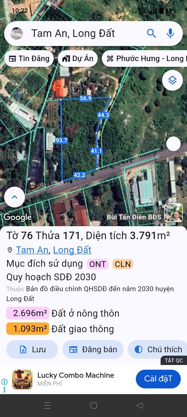 Bán đất mặt tiền Hương Lộ 14 Long Điền 3792m² - Vị trí đắc địa kinh doanh