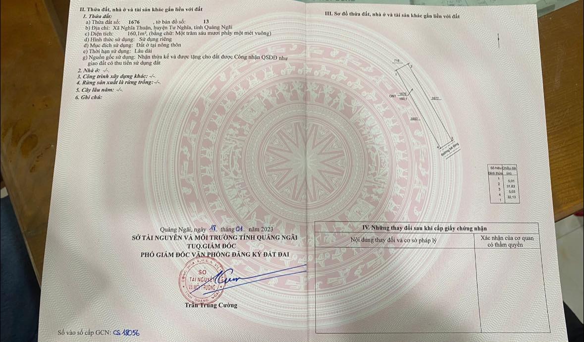 Đất nền Nghĩa Thuận, Tư Nghĩa 152m² - Đường to ô tô thông thoáng!