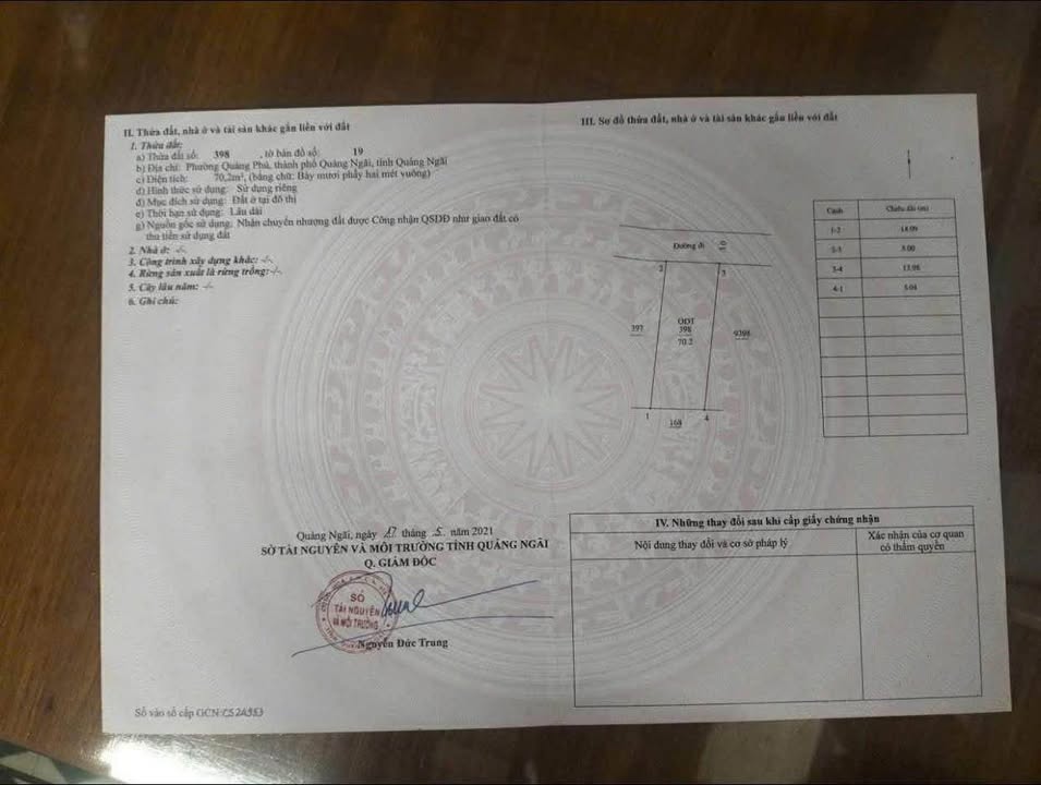 Đất nền TP. Quảng Ngãi 70m² giá 800 triệu - Sổ đỏ chính chủ!