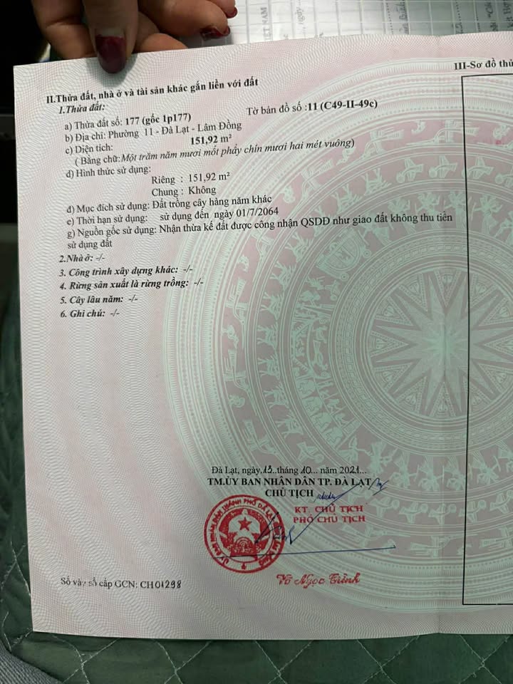 Đất nền Phường 11 Đà Lạt 150m² giá 4 tỷ - Sổ đỏ chính chủ