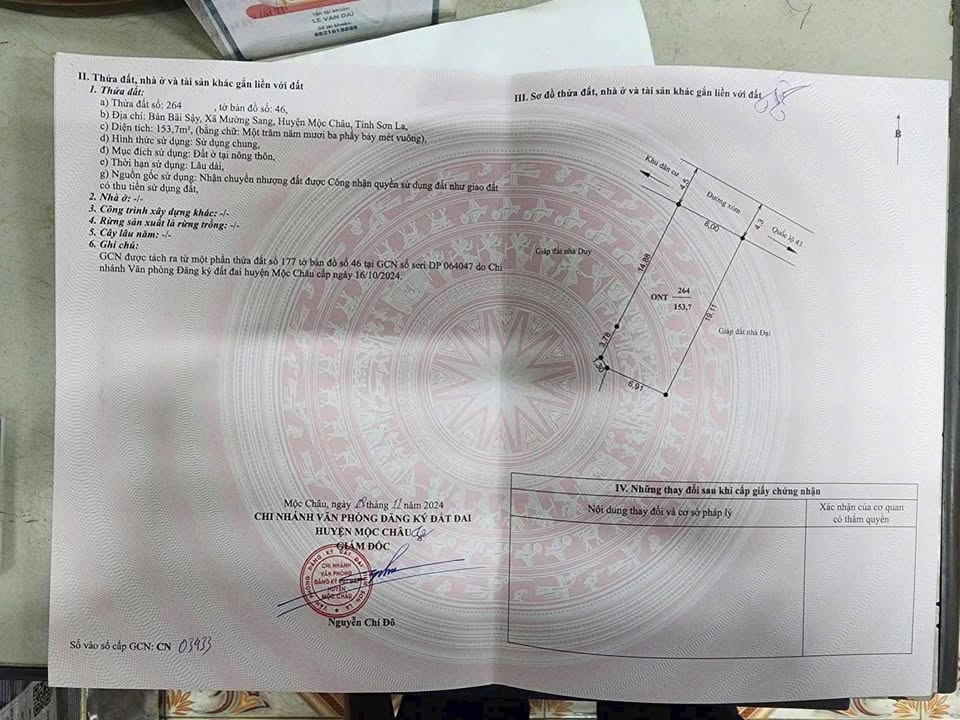 Đất Nền Mộc Châu 152m² - Sổ Đỏ Full Thổ Cư, Gần QL43