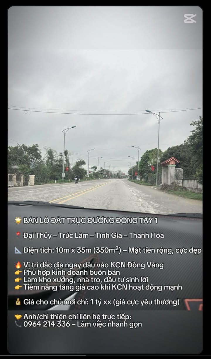 Đất nền 350m² mặt tiền đường Đông Tây, Tĩnh Gia - Tiềm năng kinh doanh cực lớn