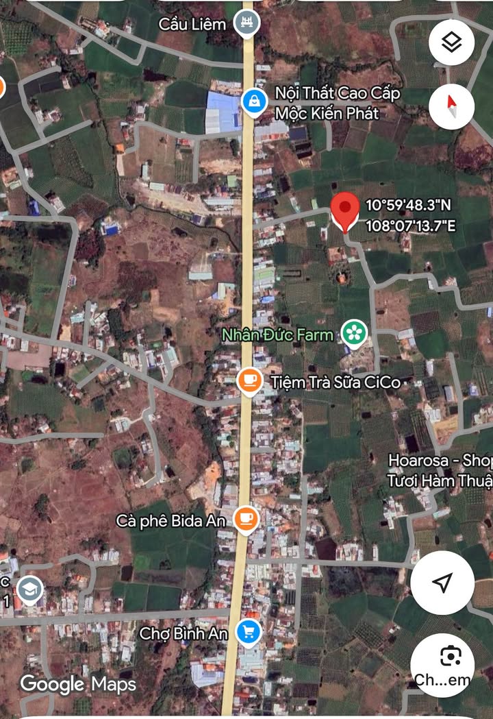 Đất thổ cư 100m² Hàm Liêm, Bình Thuận - Sổ đỏ sẵn sàng giao dịch