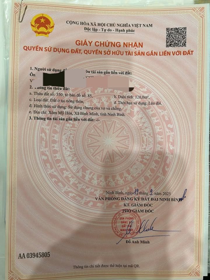 Đất nền Kim Sơn, Ninh Bình 120m² - Sổ đỏ chính chủ!