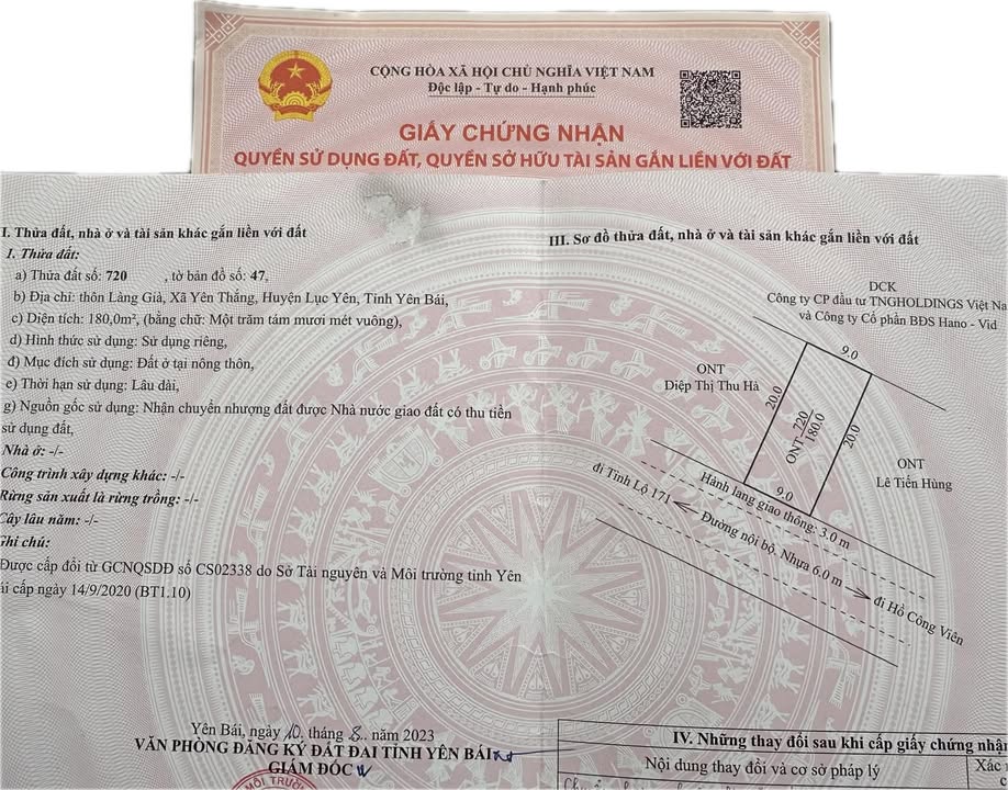 Townhouse KĐT TNR Lục Yên 180m² - Pháp lý rõ ràng, hai mặt tiền