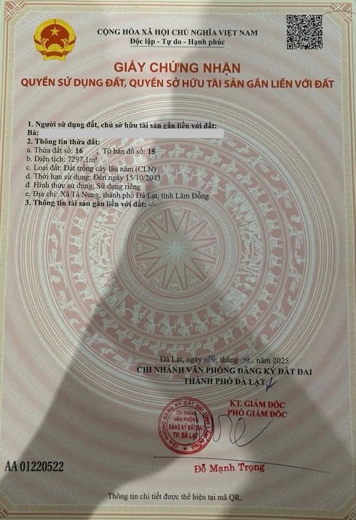 Đất trồng cây lâu năm Tà Nung Đà Lạt 7.297m² - Sổ hồng chính chủ
