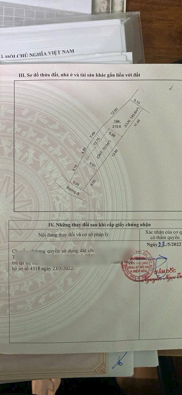 Cặp 2 lô Đất nền Bắc Lý, Hiệp Hòa 400m² - Tiềm năng tăng giá!