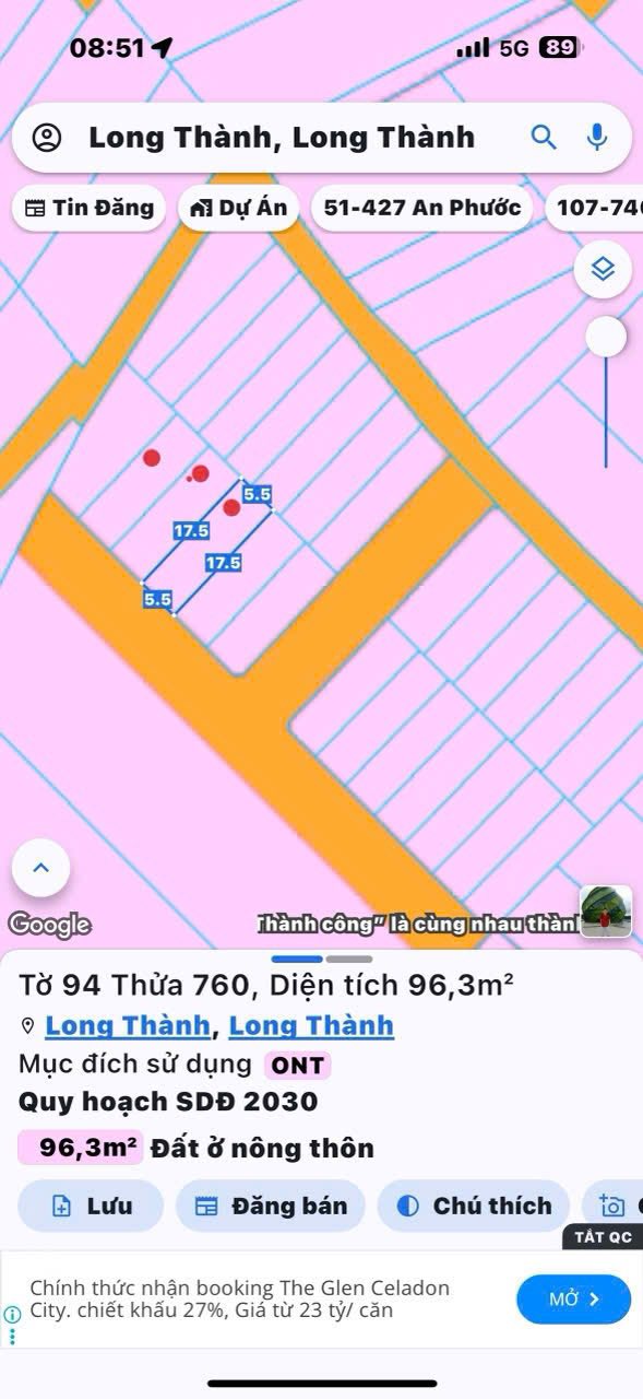 Đất nền Lộc An, Long Thành 96m² - Sổ đỏ chính chủ, tiềm năng tăng giá!