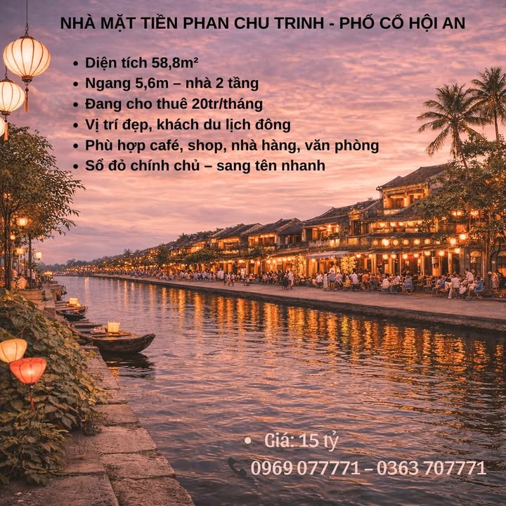 Nhà Mặt Tiền Phan Chu Trinh, Hội An - 58.8m² Kinh Doanh Đắc Lộc