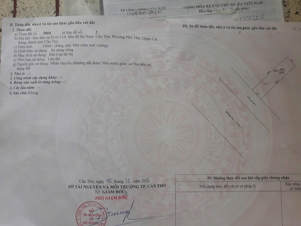 Đất nền KDC Thiên Lộc Cần Thơ 100m² - Sổ hồng chính chủ